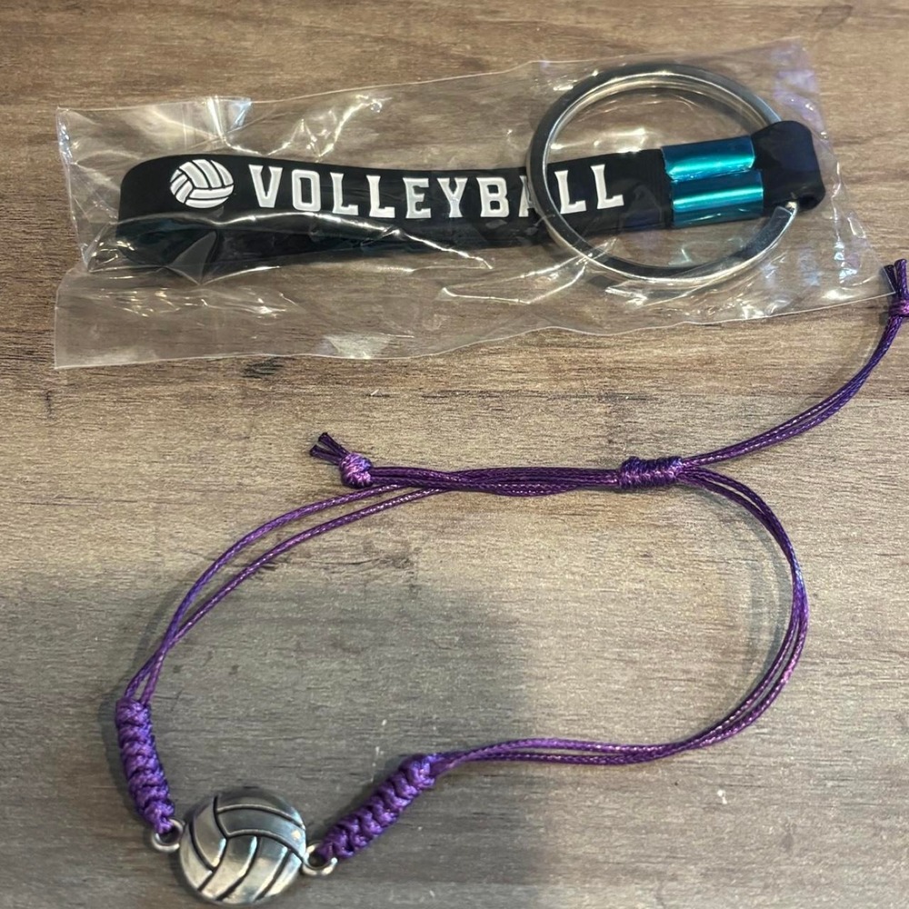 Volleyball Keychain and Bracelet